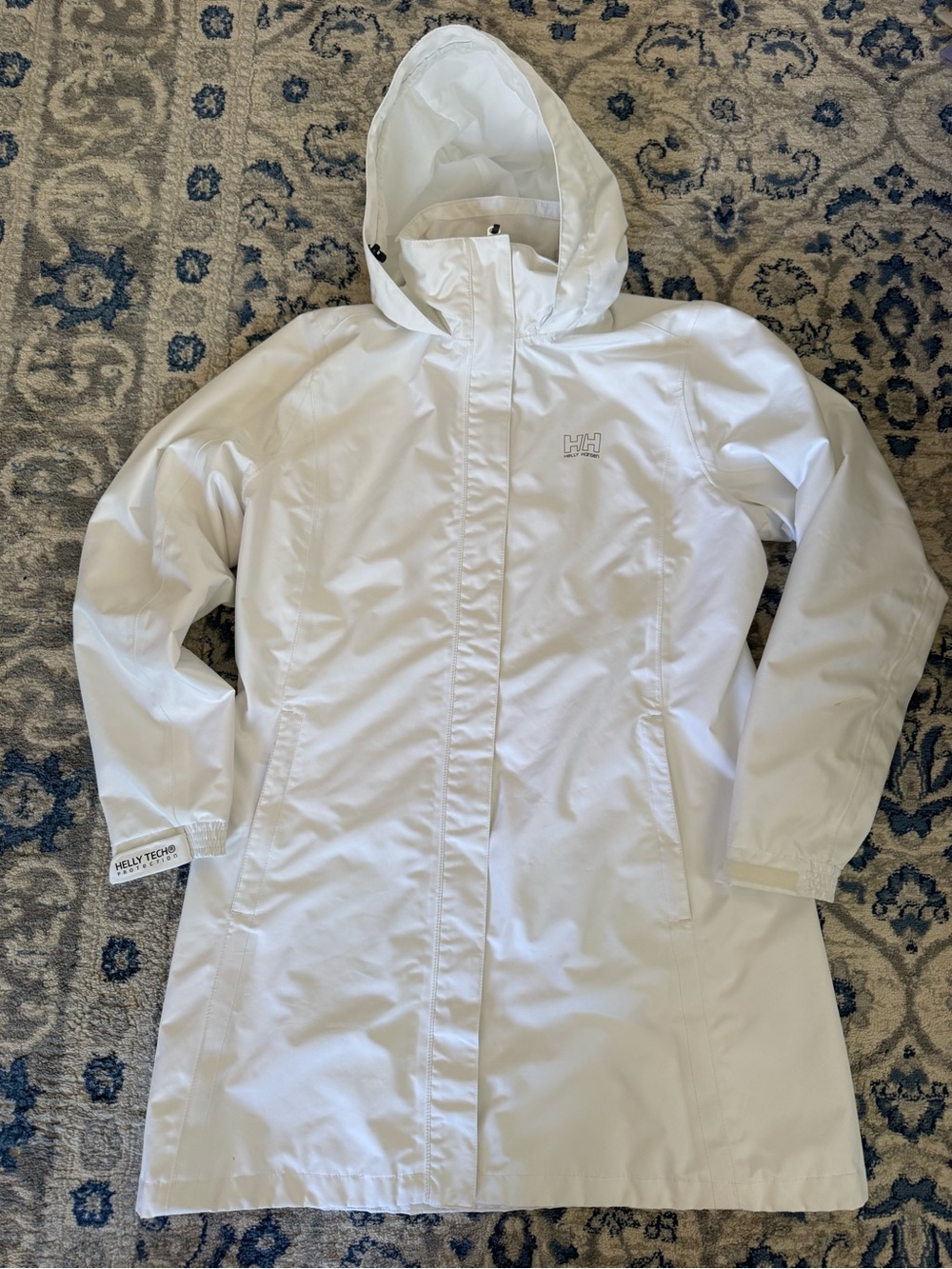 Helly Hansen White Hooded Trench Coat